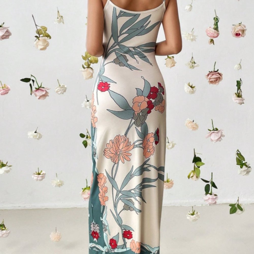 Boho Dress, Floral Print Cami Dress, Floral dress, long dress for women - Picture 2 of 4